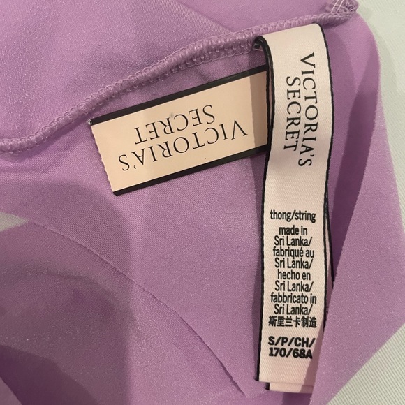 NEW WITH TAGS VICTORIA’S SECRET 2 Pk SIZE S PURPLE LOVE VS THONGS/STRING - Picture 6 of 6